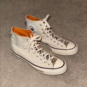 Converse High-Tops in Cream and Orange